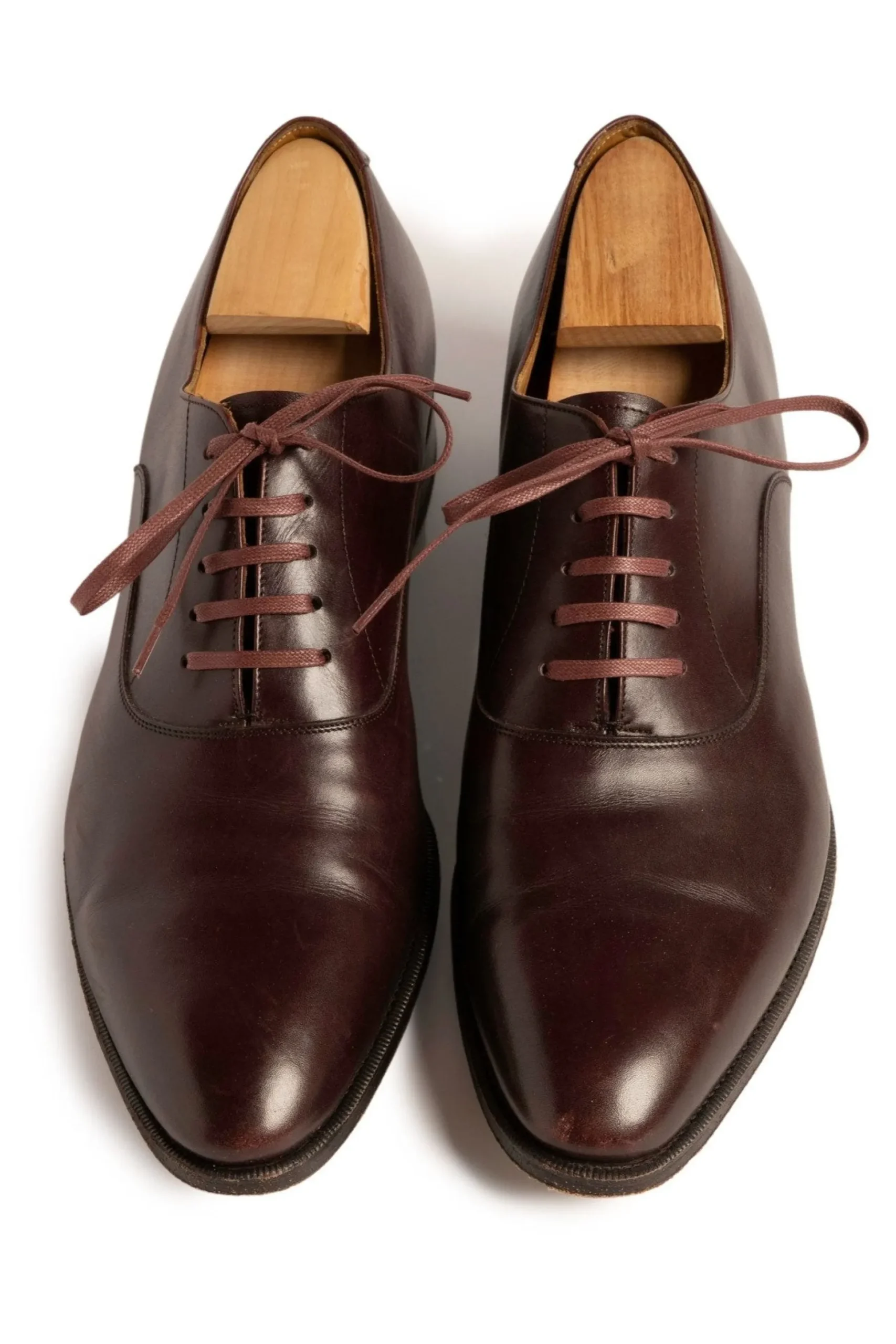 Flat Bordeaux Waxed Cotton Shoelaces