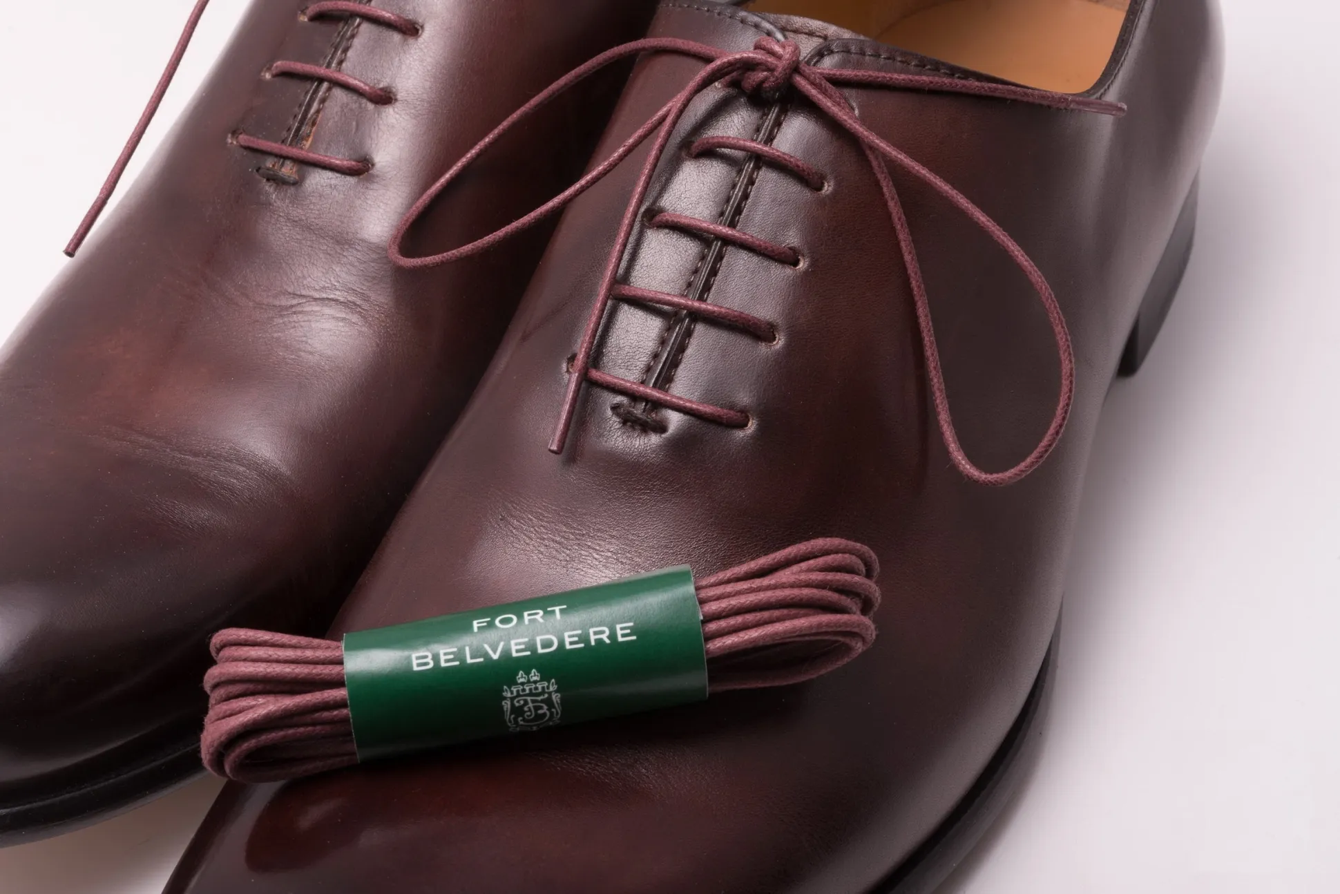Flat Burgundy Waxed Cotton Shoelaces