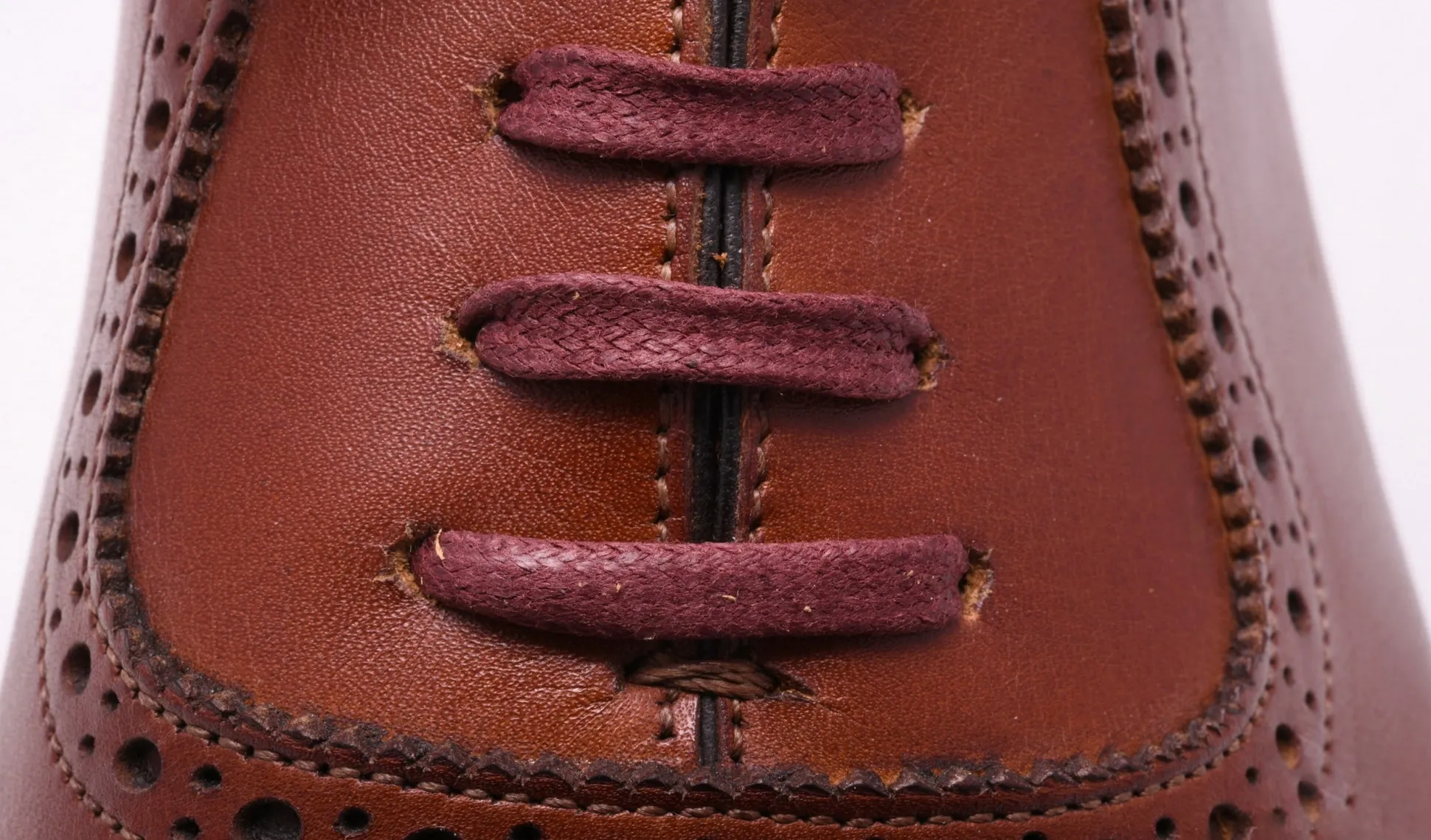Flat Burgundy Waxed Cotton Shoelaces