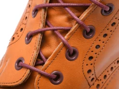 Flat Burgundy Waxed Cotton Shoelaces