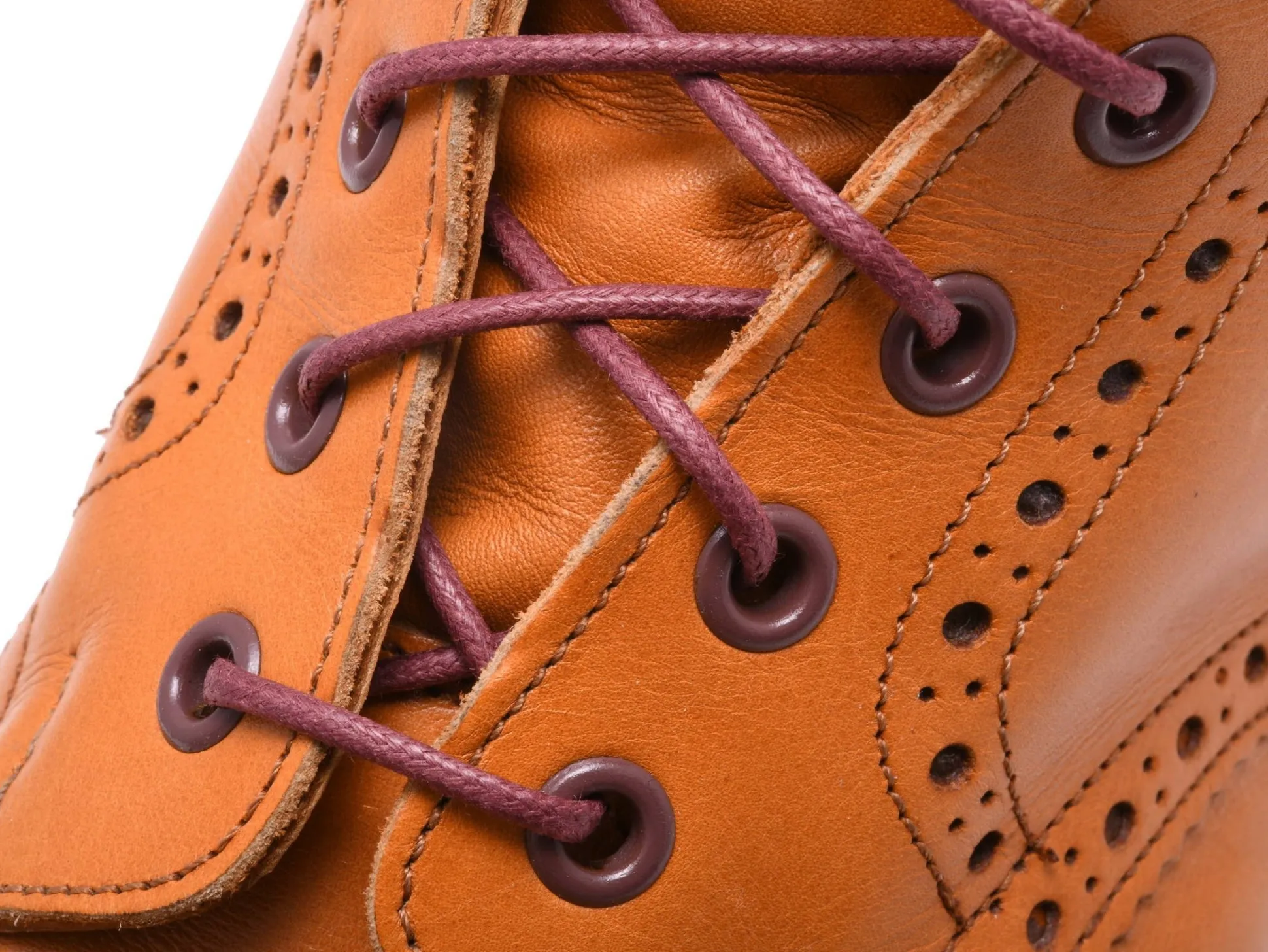 Flat Burgundy Waxed Cotton Shoelaces