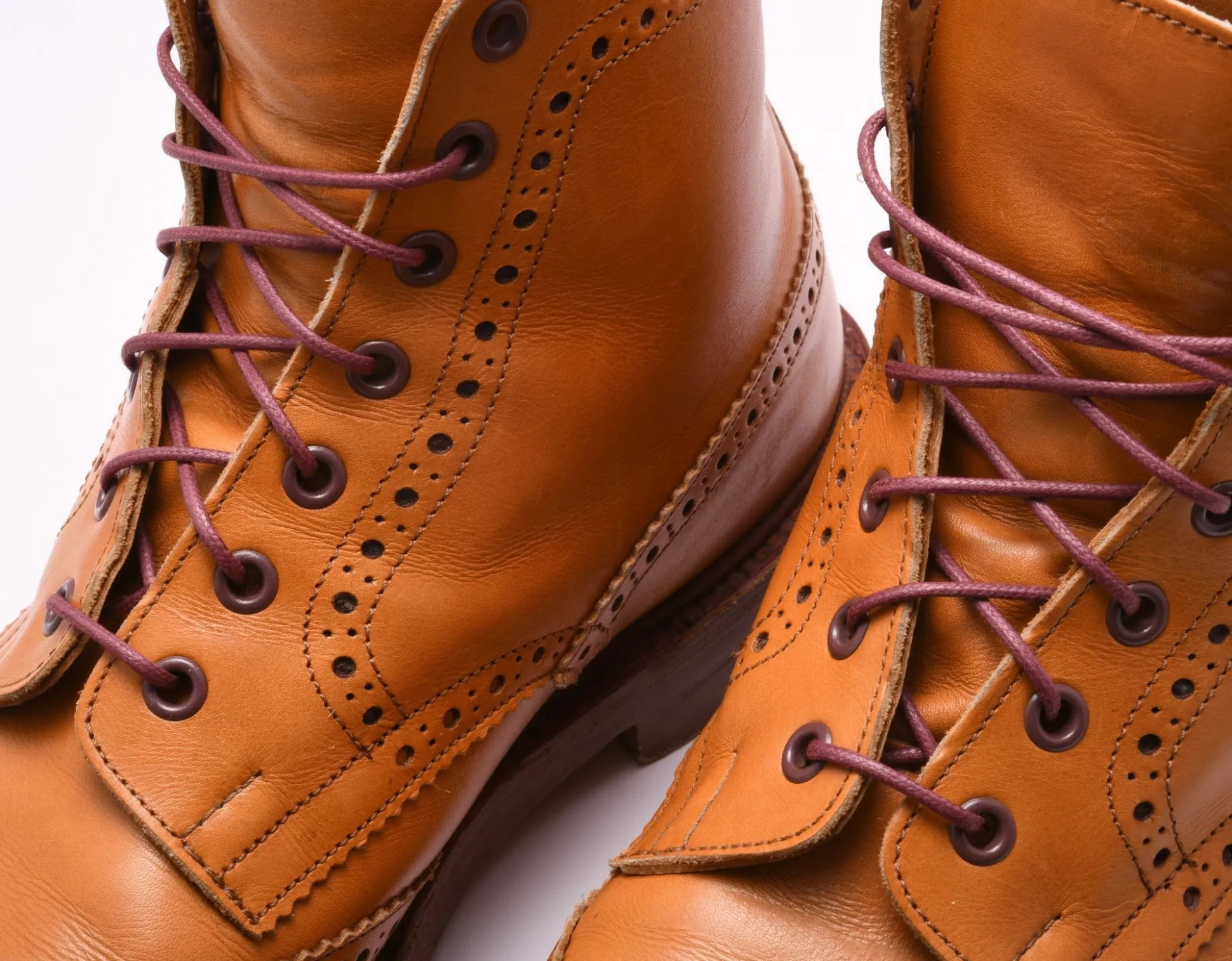 Flat Burgundy Waxed Cotton Shoelaces