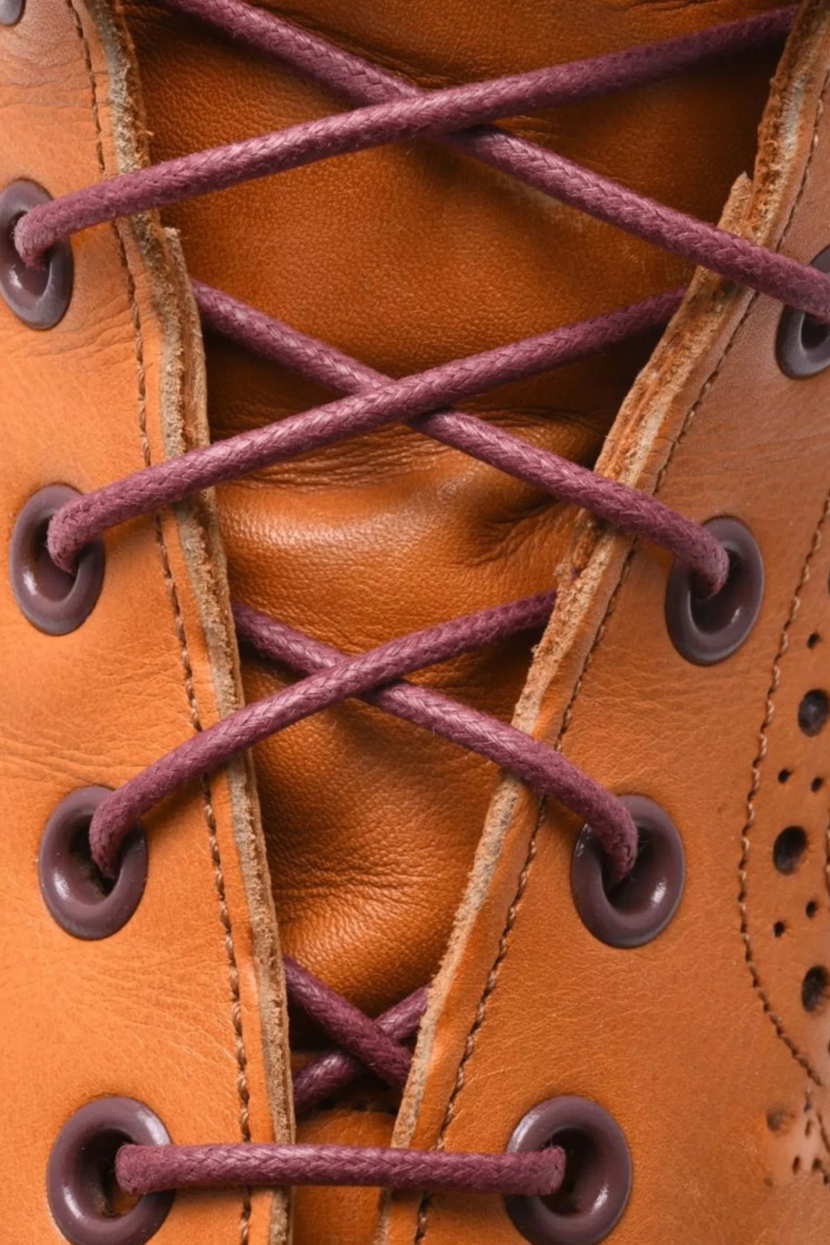 Flat Burgundy Waxed Cotton Shoelaces