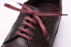 Flat Burgundy Waxed Cotton Shoelaces