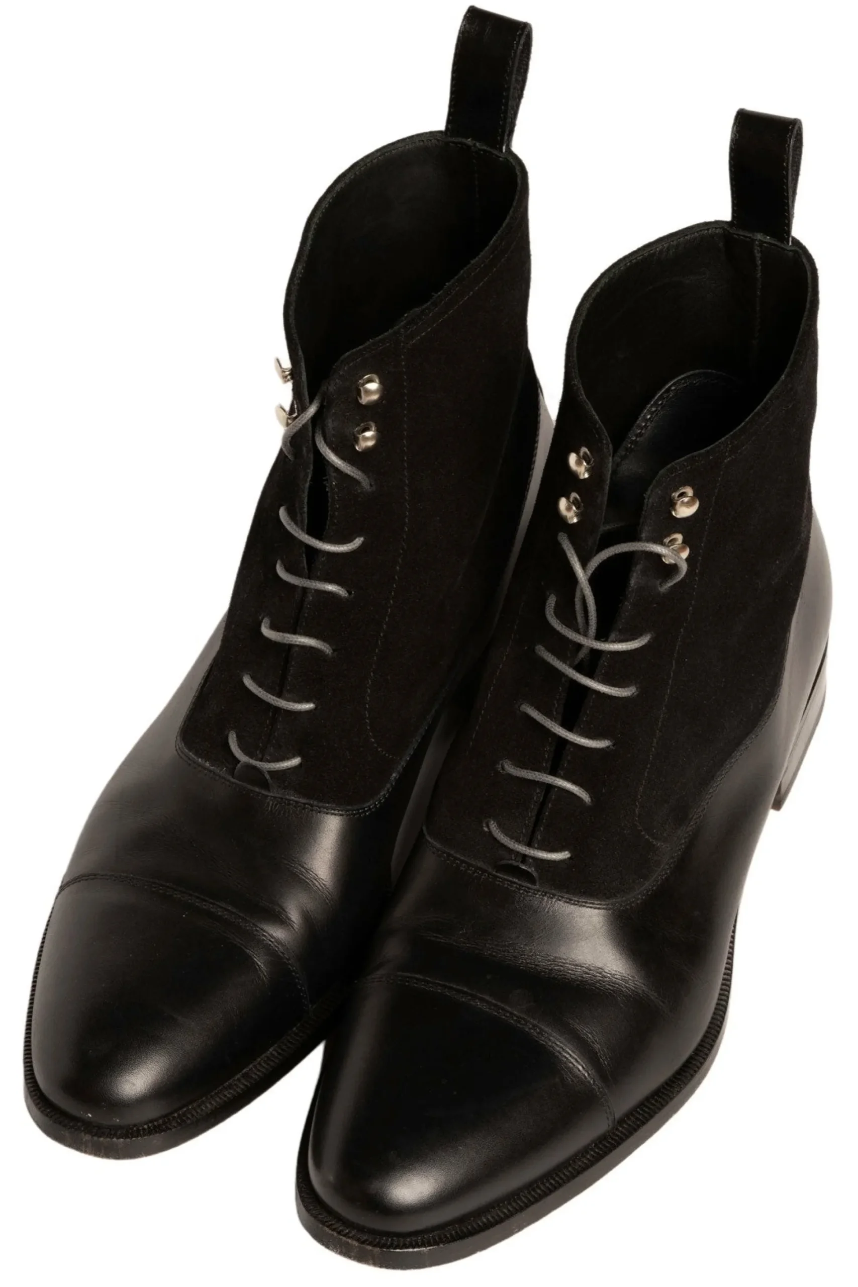 Flat Charcoal Waxed Cotton Shoelaces