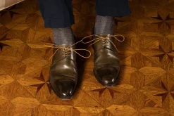 Flat Cognac Waxed Cotton Shoelaces