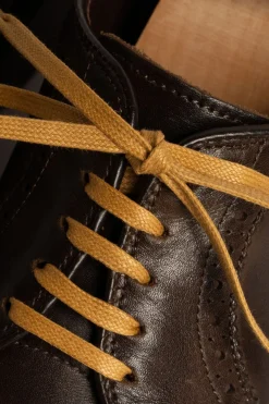 Flat Cognac Waxed Cotton Shoelaces