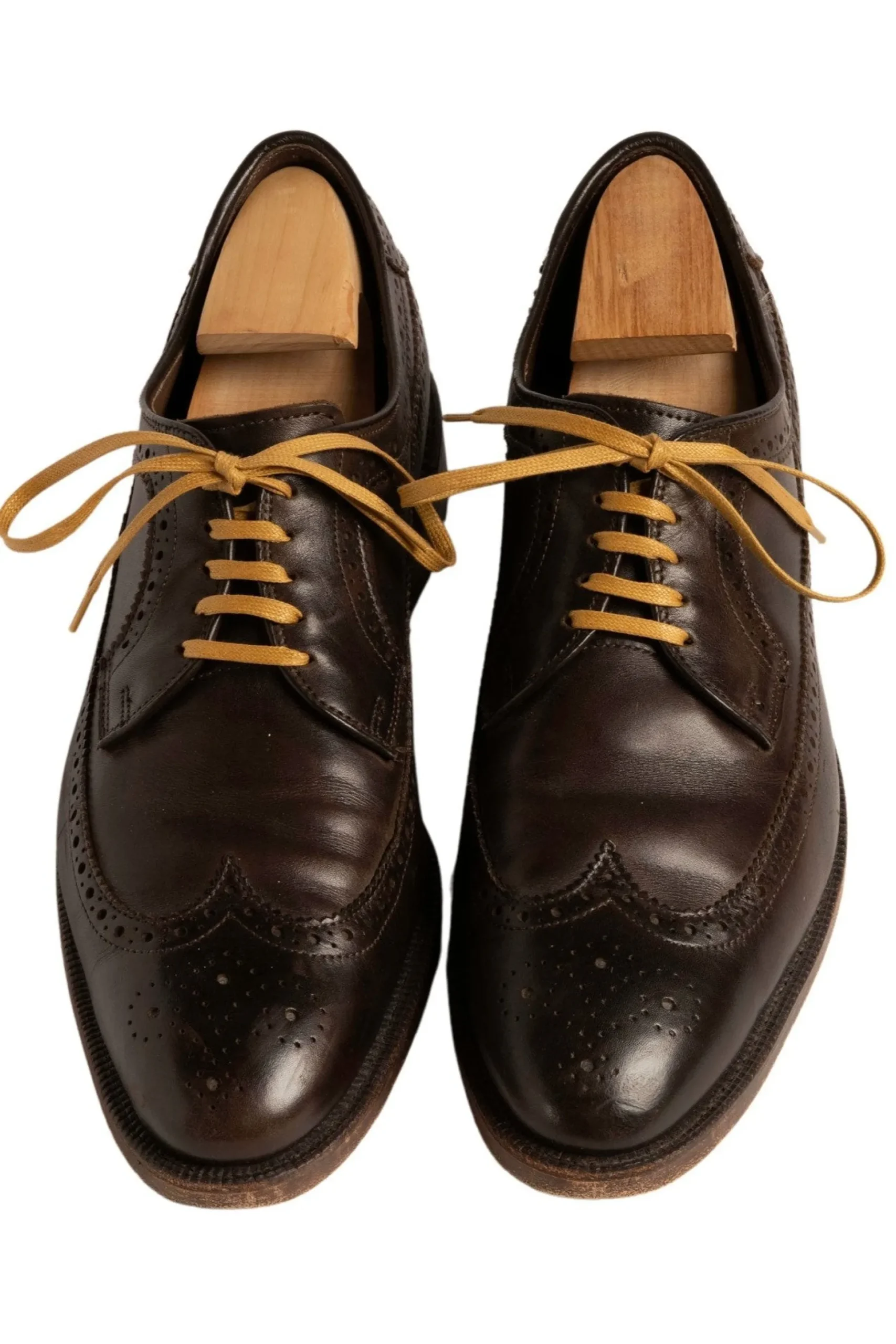 Flat Cognac Waxed Cotton Shoelaces