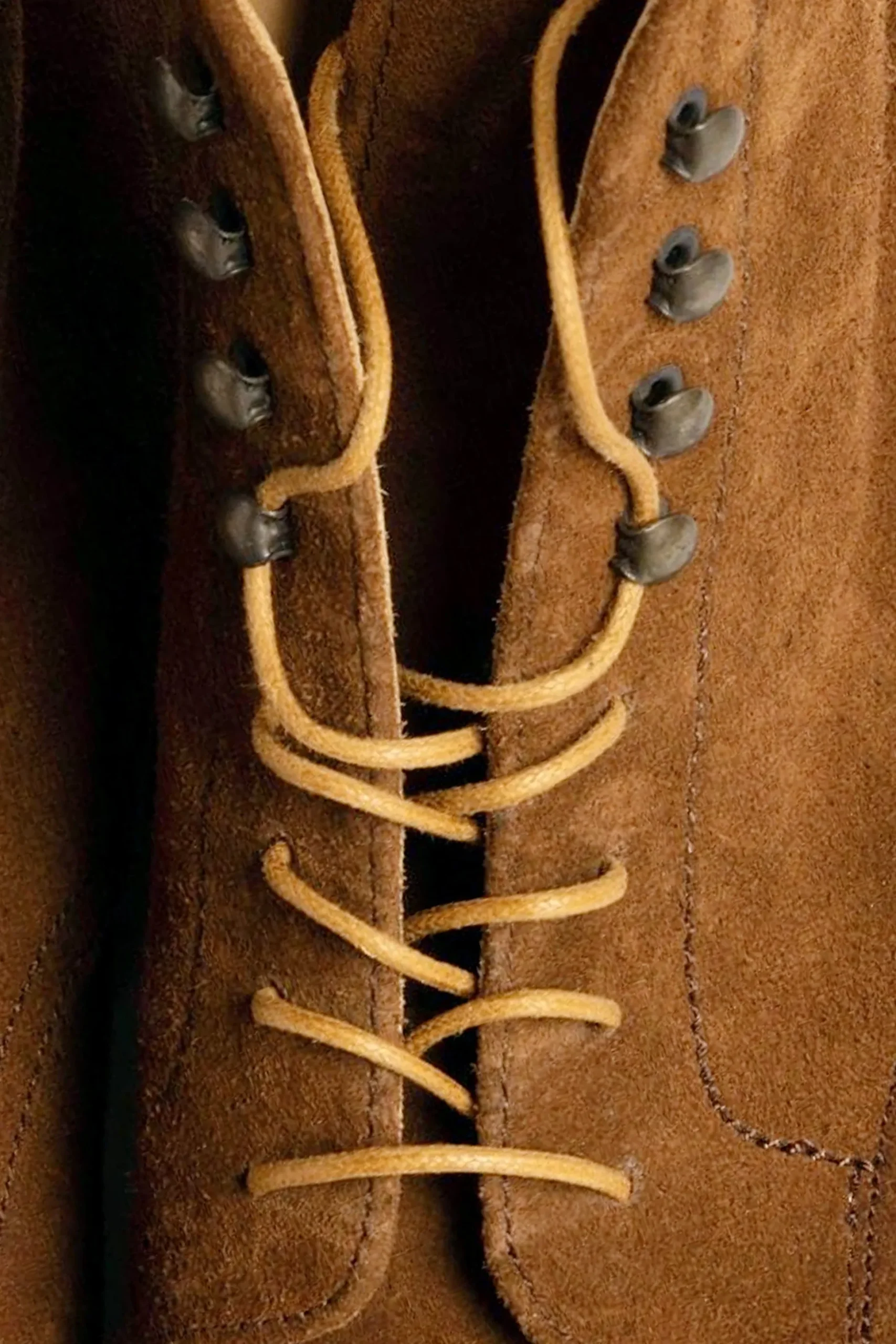 Flat Cognac Waxed Cotton Shoelaces
