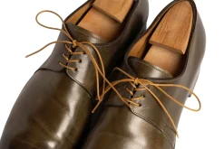 Flat Cognac Waxed Cotton Shoelaces