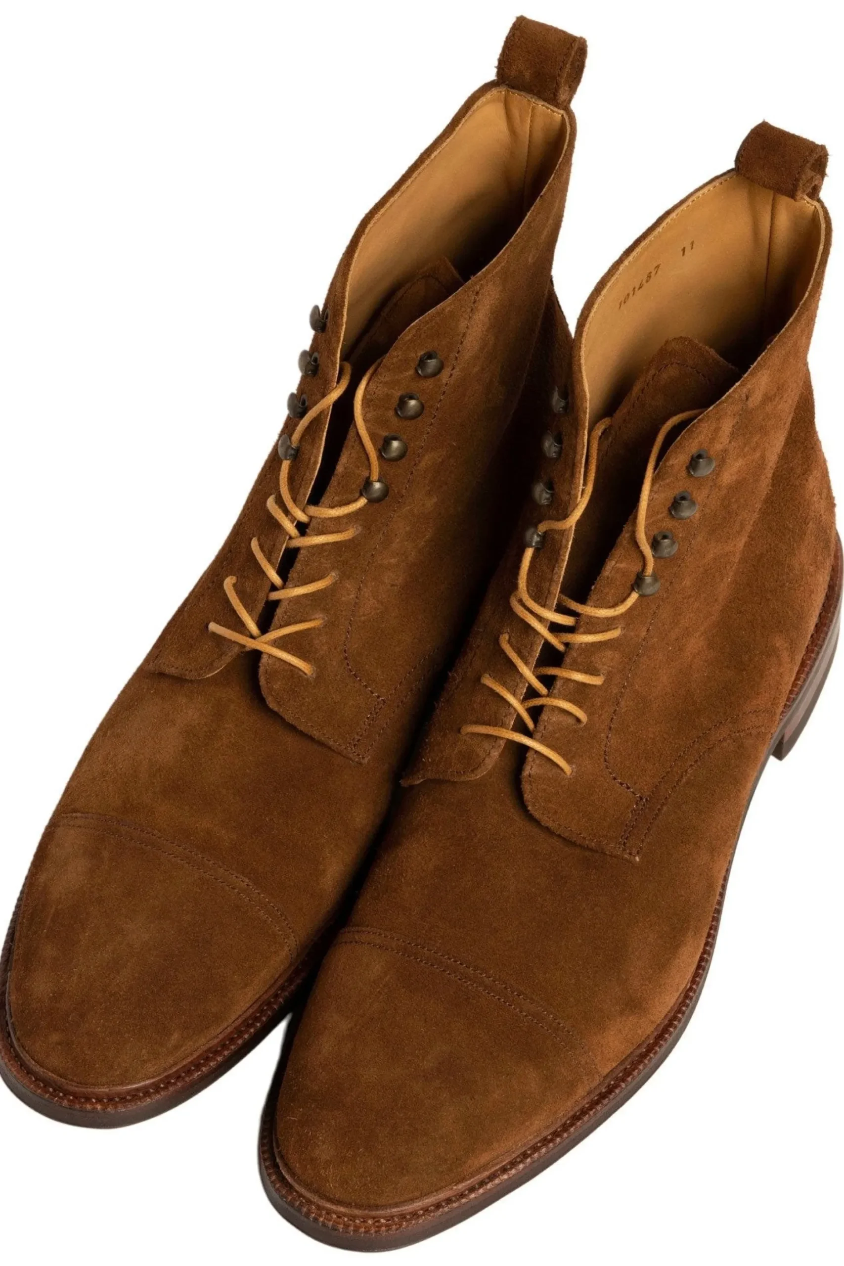 Flat Cognac Waxed Cotton Shoelaces