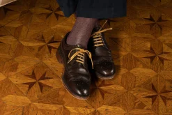 Flat Cognac Waxed Cotton Shoelaces