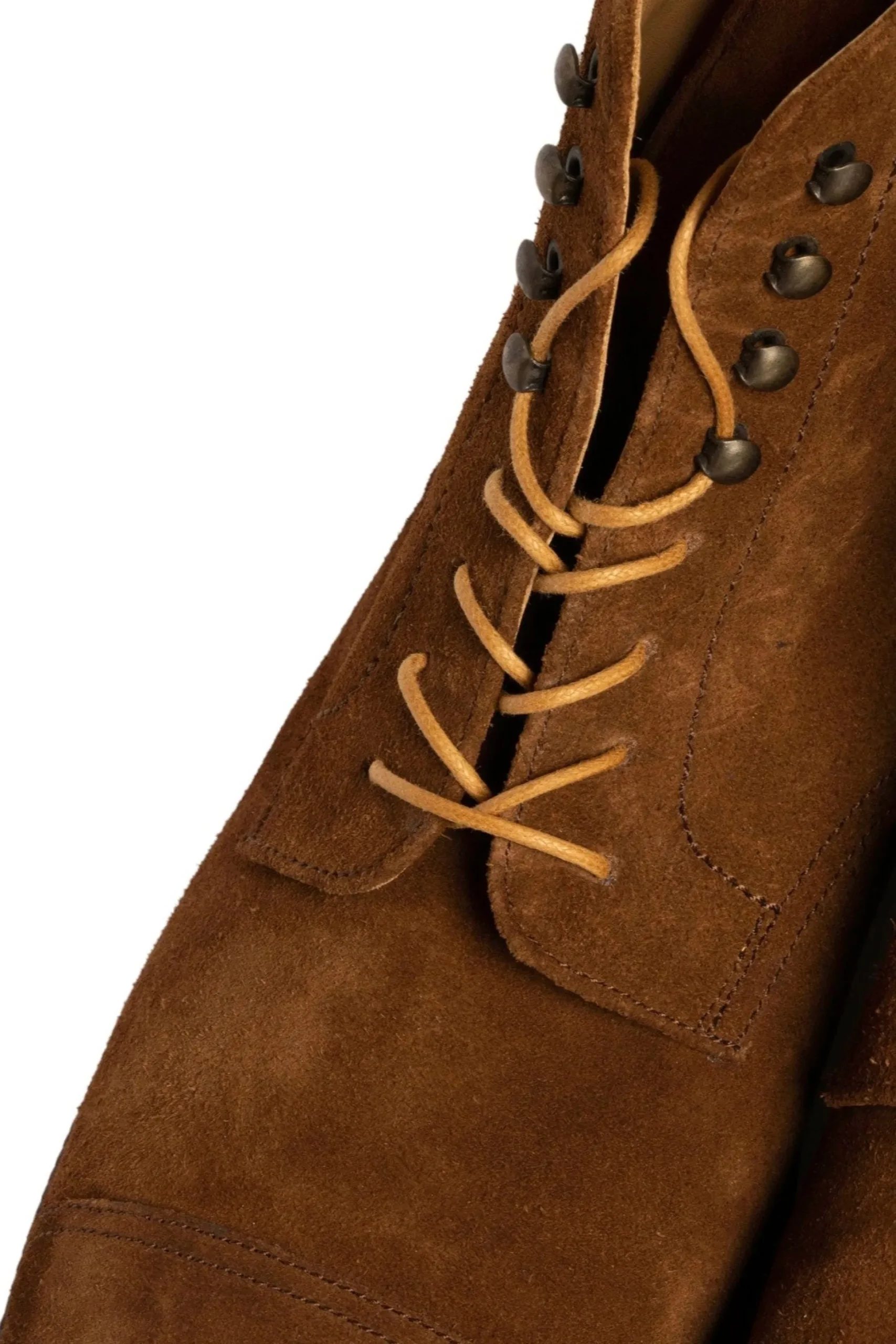 Flat Cognac Waxed Cotton Shoelaces