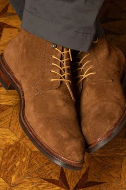 Flat Cognac Waxed Cotton Shoelaces