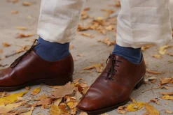 Flat Dark Brown Waxed Cotton Shoelaces