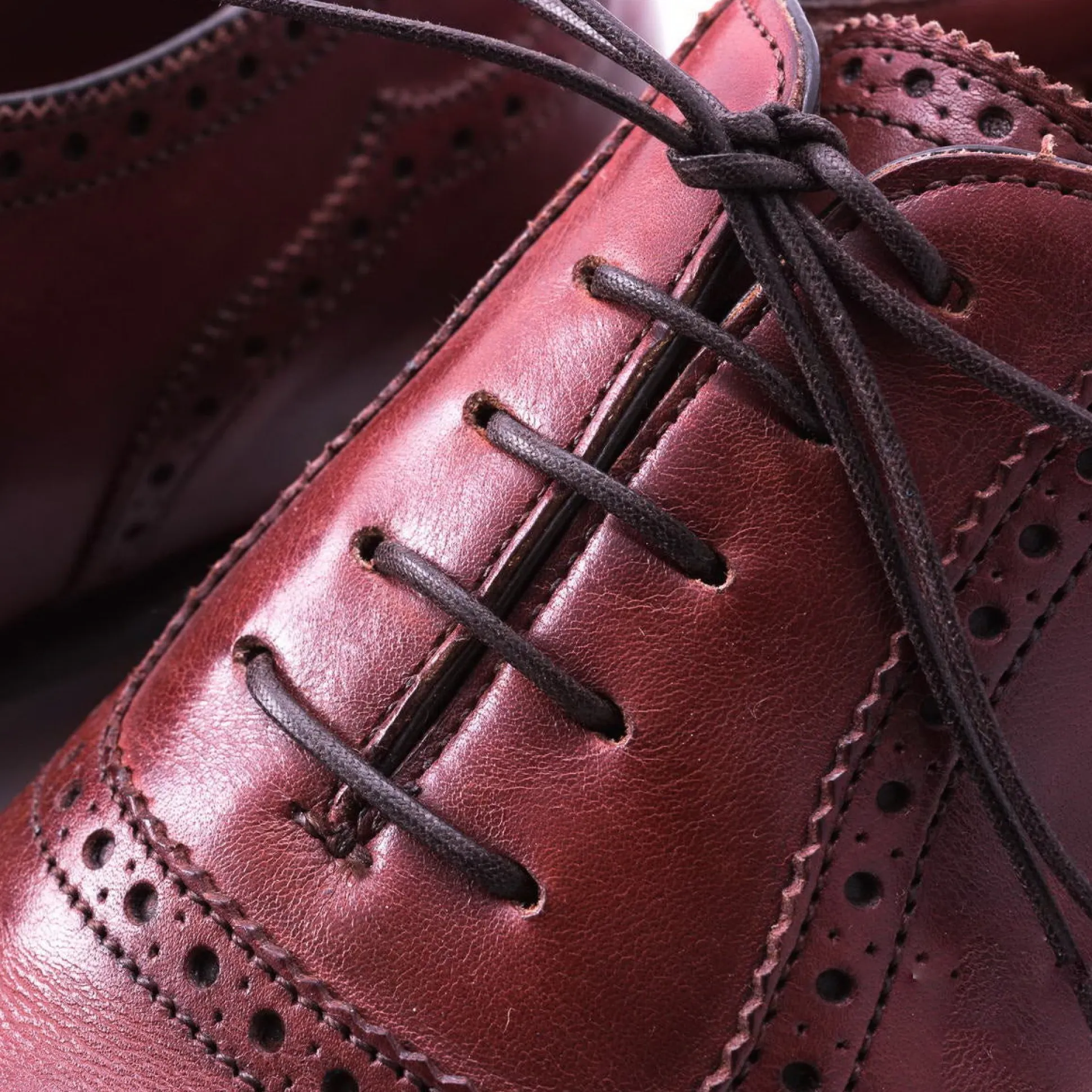 Flat Dark Brown Waxed Cotton Shoelaces