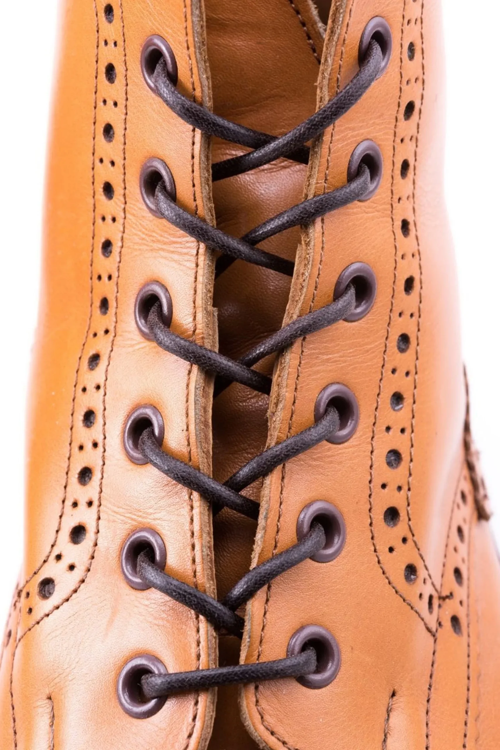 Flat Dark Brown Waxed Cotton Shoelaces