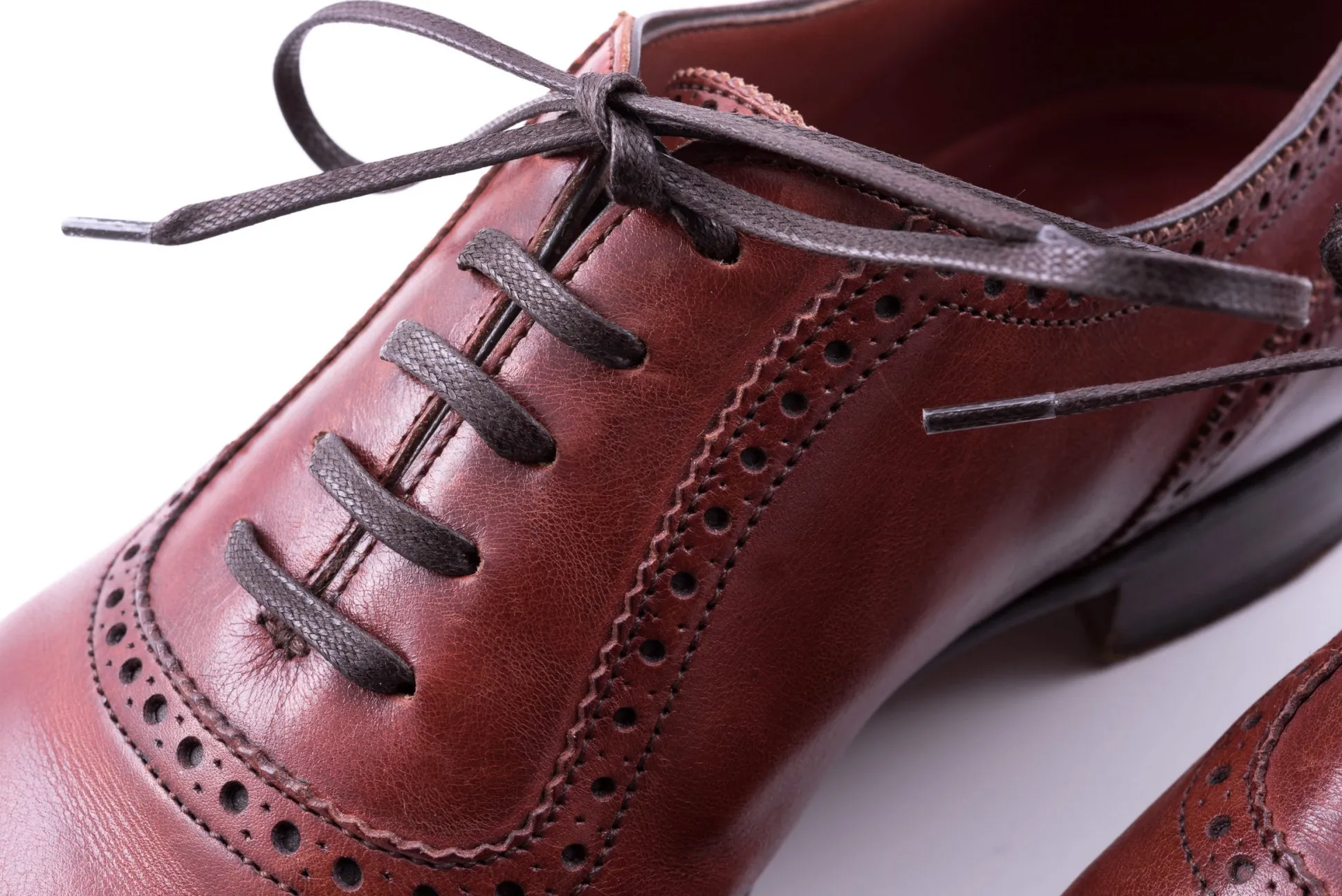 Flat Dark Brown Waxed Cotton Shoelaces