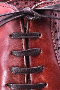 Flat Dark Brown Waxed Cotton Shoelaces
