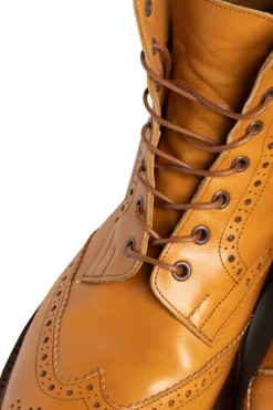 Flat Dark Cognac Waxed Cotton Shoelaces