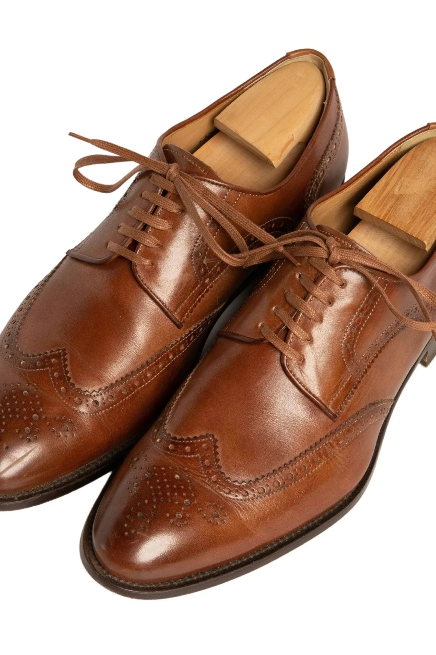 Flat Dark Cognac Waxed Cotton Shoelaces