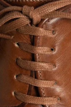 Flat Dark Cognac Waxed Cotton Shoelaces