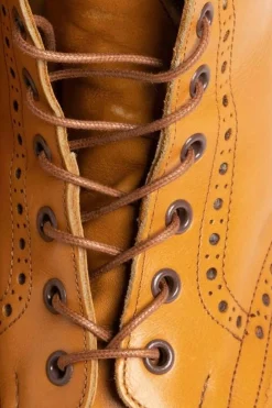 Flat Dark Cognac Waxed Cotton Shoelaces