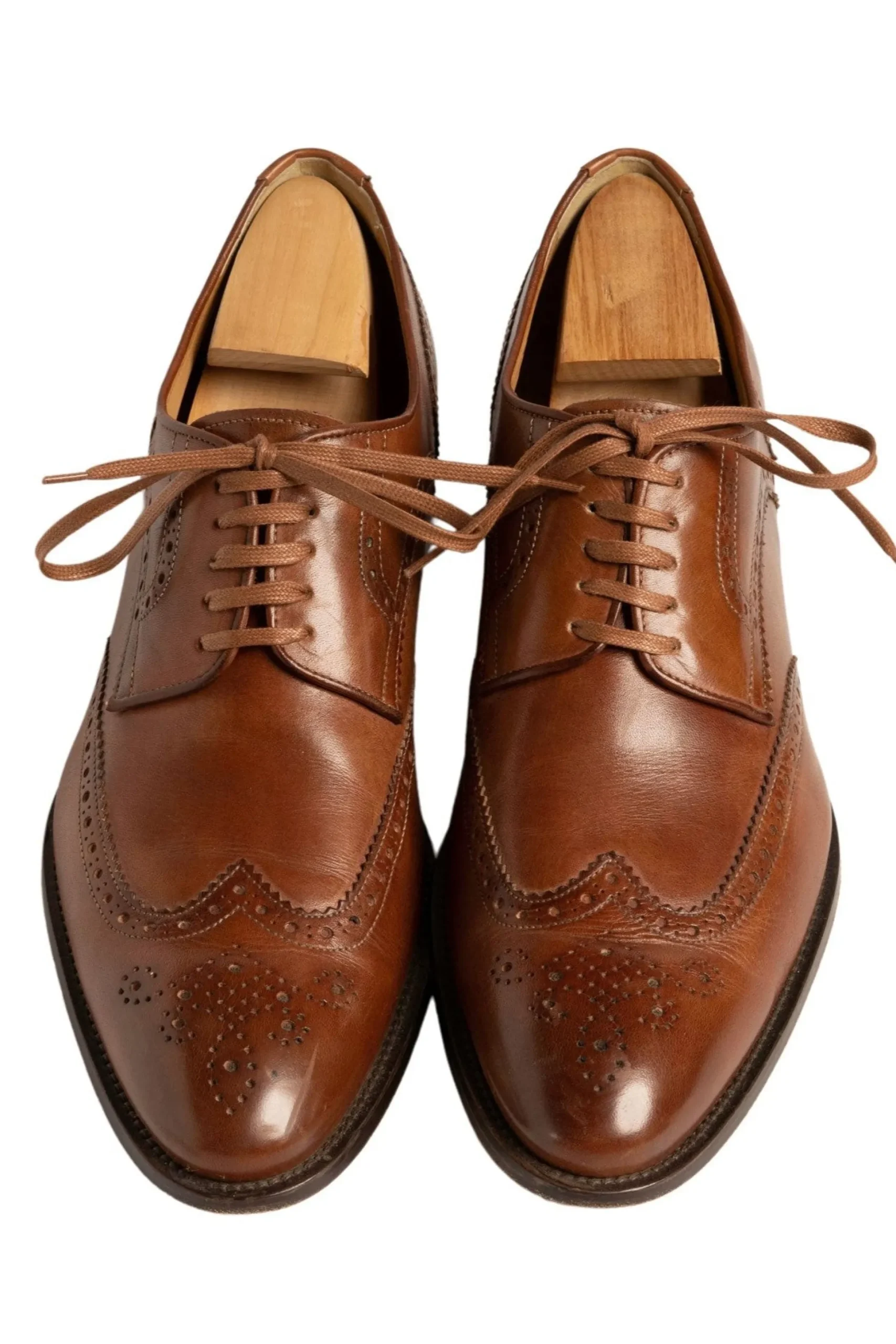 Flat Dark Cognac Waxed Cotton Shoelaces