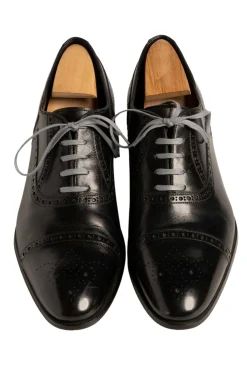 Flat Dark Gray Waxed Cotton Shoelaces
