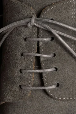 Flat Dark Gray Waxed Cotton Shoelaces
