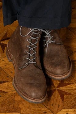 Flat Dark Gray Waxed Cotton Shoelaces