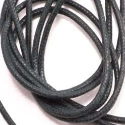 Flat Dark Green Waxed Cotton Shoelaces