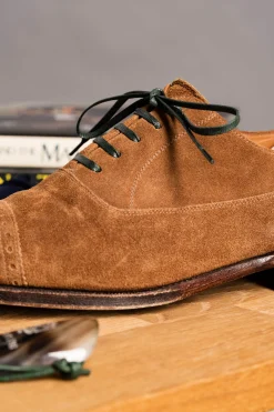 Flat Dark Green Waxed Cotton Shoelaces
