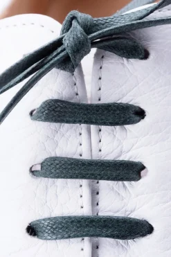 Flat Dark Green Waxed Cotton Shoelaces