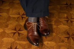 Flat Dark Havana Waxed Cotton Shoelaces