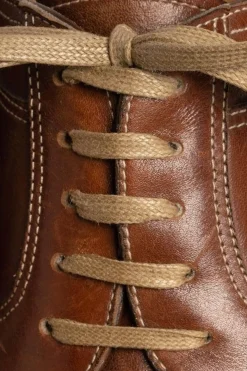 Flat Dark Havana Waxed Cotton Shoelaces