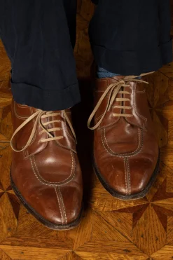 Flat Dark Havana Waxed Cotton Shoelaces