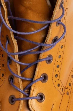 Flat Dark Violet Waxed Cotton Shoelaces