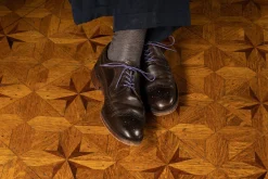 Flat Dark Violet Waxed Cotton Shoelaces
