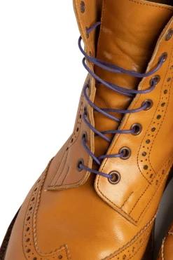 Flat Dark Violet Waxed Cotton Shoelaces
