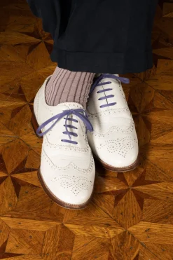 Flat Dark Violet Waxed Cotton Shoelaces
