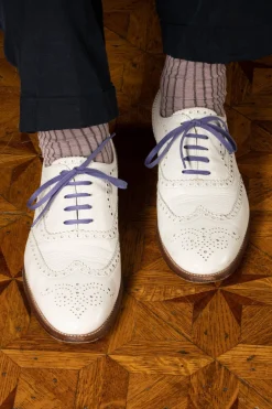 Flat Dark Violet Waxed Cotton Shoelaces