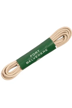 Flat Intense Beige Waxed Cotton Shoelaces