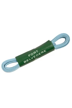 Flat Light Blue Waxed Cotton Shoelaces