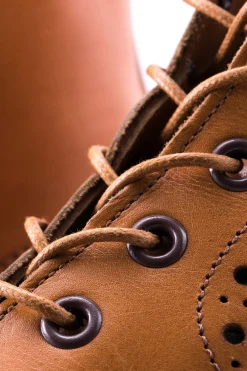 Flat Light Brown Waxed Cotton Shoelaces