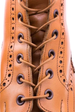 Flat Light Brown Waxed Cotton Shoelaces