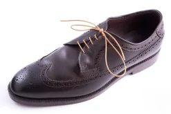 Flat Light Brown Waxed Cotton Shoelaces