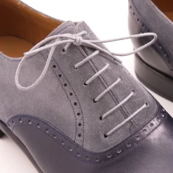 Flat Light Gray Waxed Cotton Shoelaces