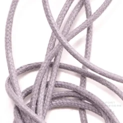 Flat Light Gray Waxed Cotton Shoelaces