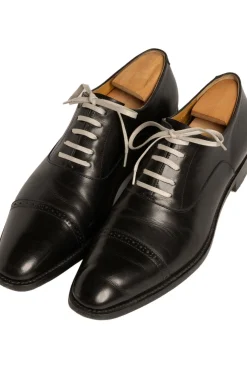 Flat Medium Gray Waxed Cotton Shoelaces